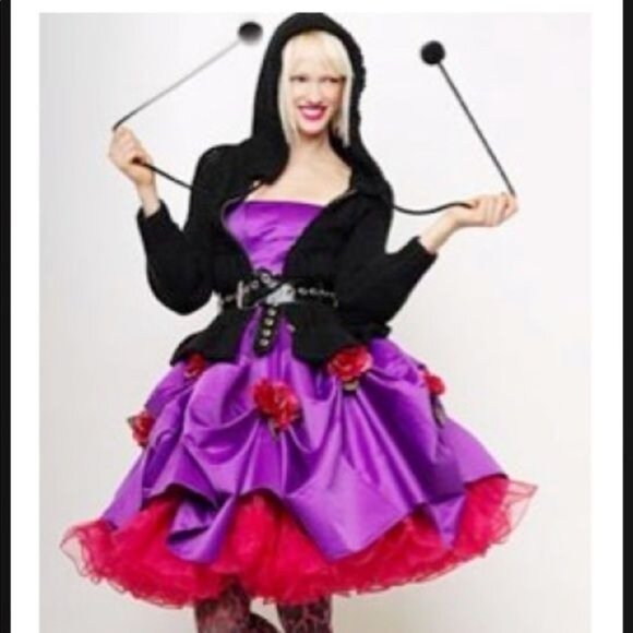 Betsey Johnson Evening Dutchess Purple Rose Dress - Picture 16 of 16